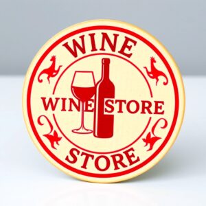 Wine Store Logo Coaster